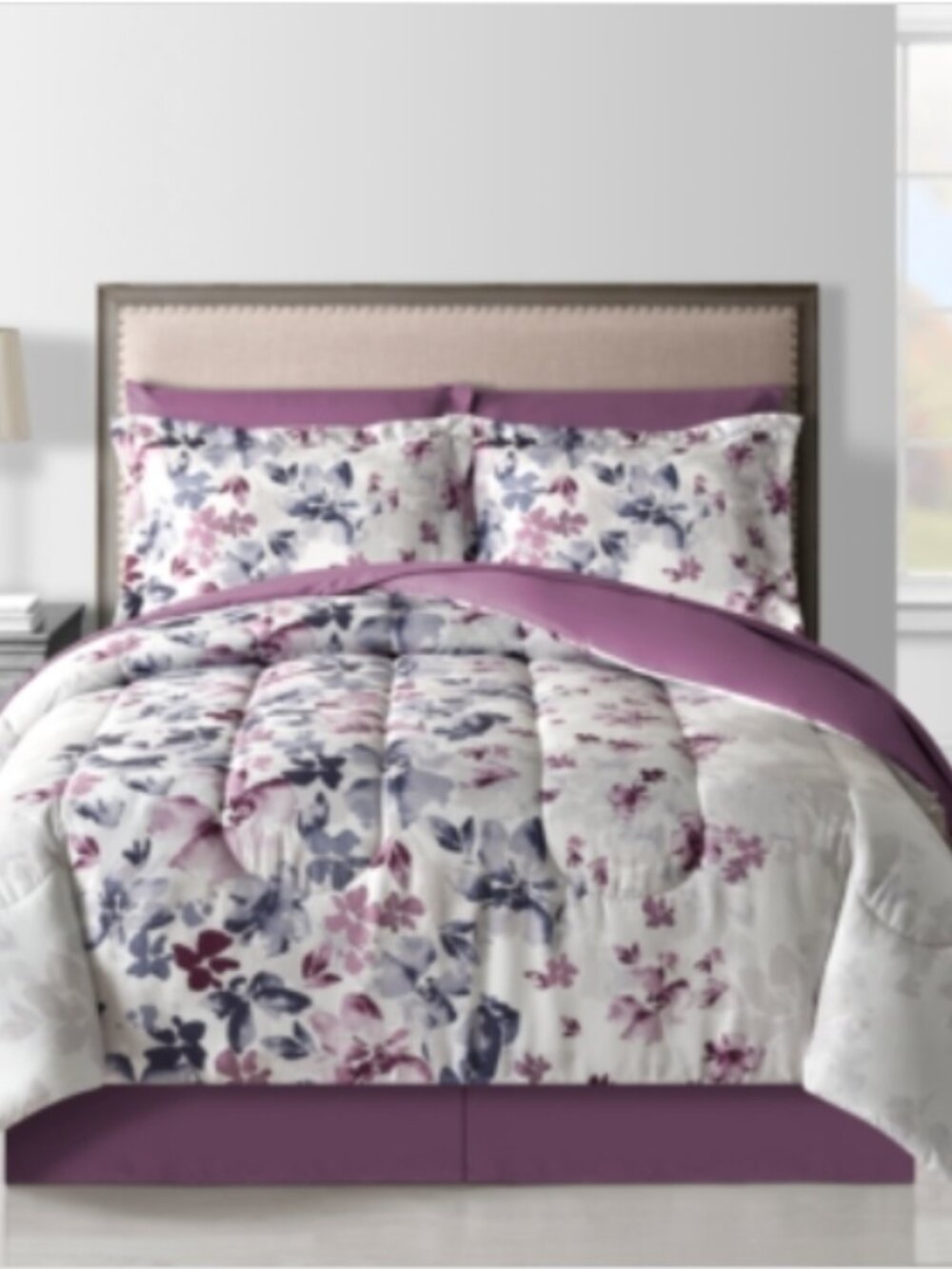 Lanwood Home Monica Reversible 8-Piece Bed-in-a-Bag Comforter Set